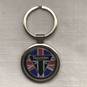Triumph Chrome Keychain with Color Logo